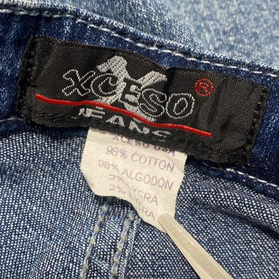 2000s Fishnet Cutout Flare Jeans (XS)