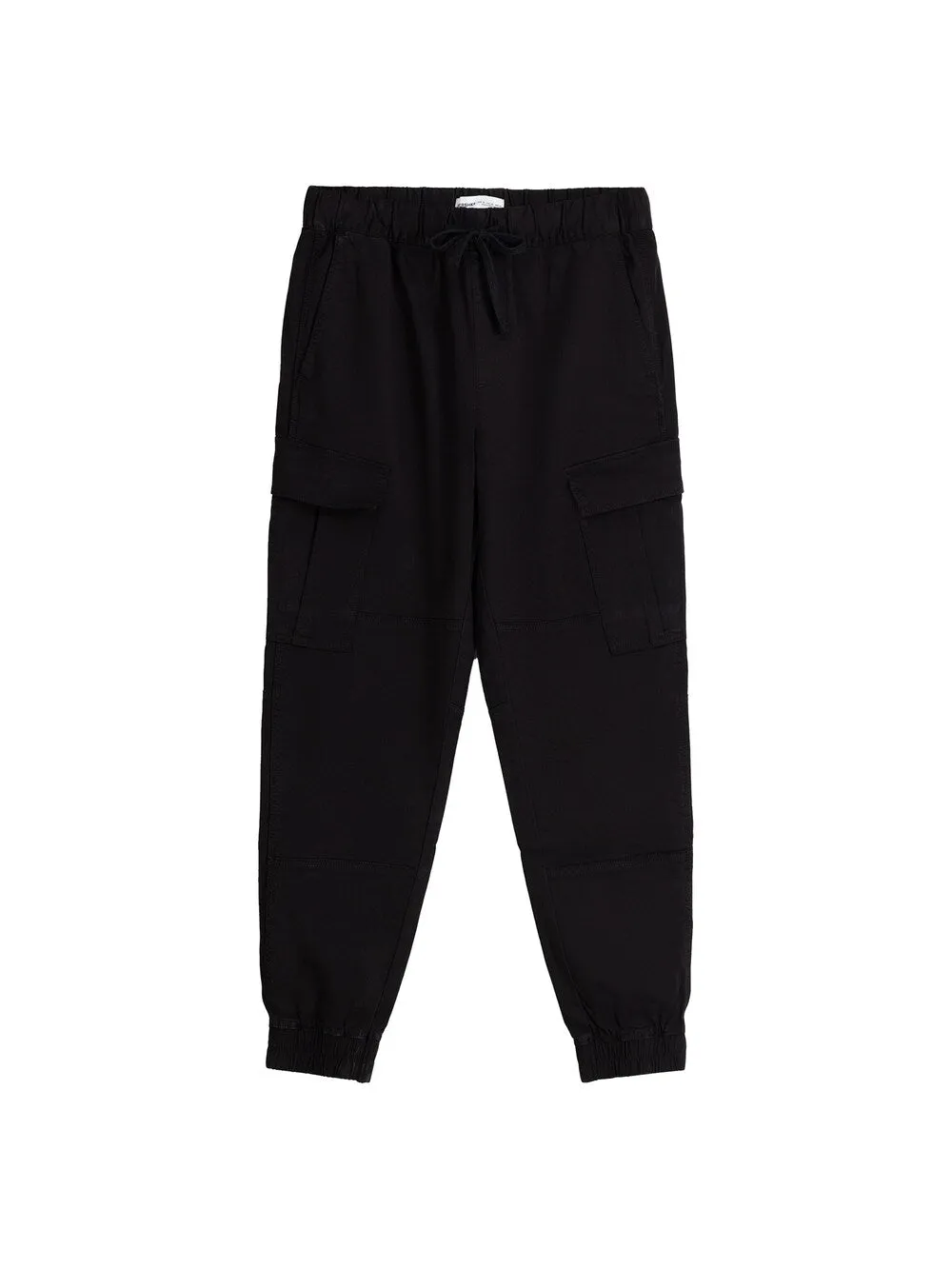 Bershka tapered cargo pants, black