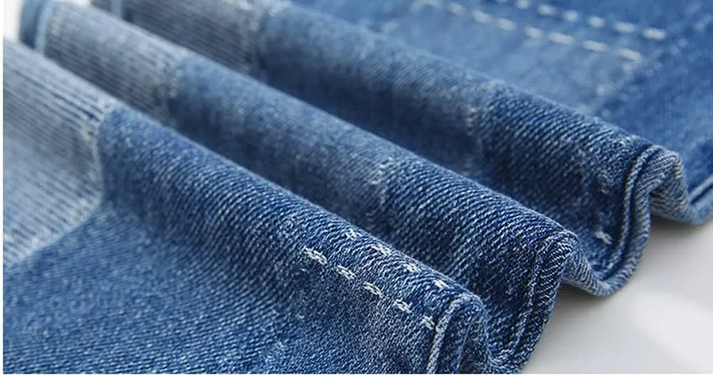 Big Girls Baggy Jeans Casual Patchwork Denim Jeans Elastic Wasit Wide Leg Ripped Pants Bell Bottoms for 4-14 Years
