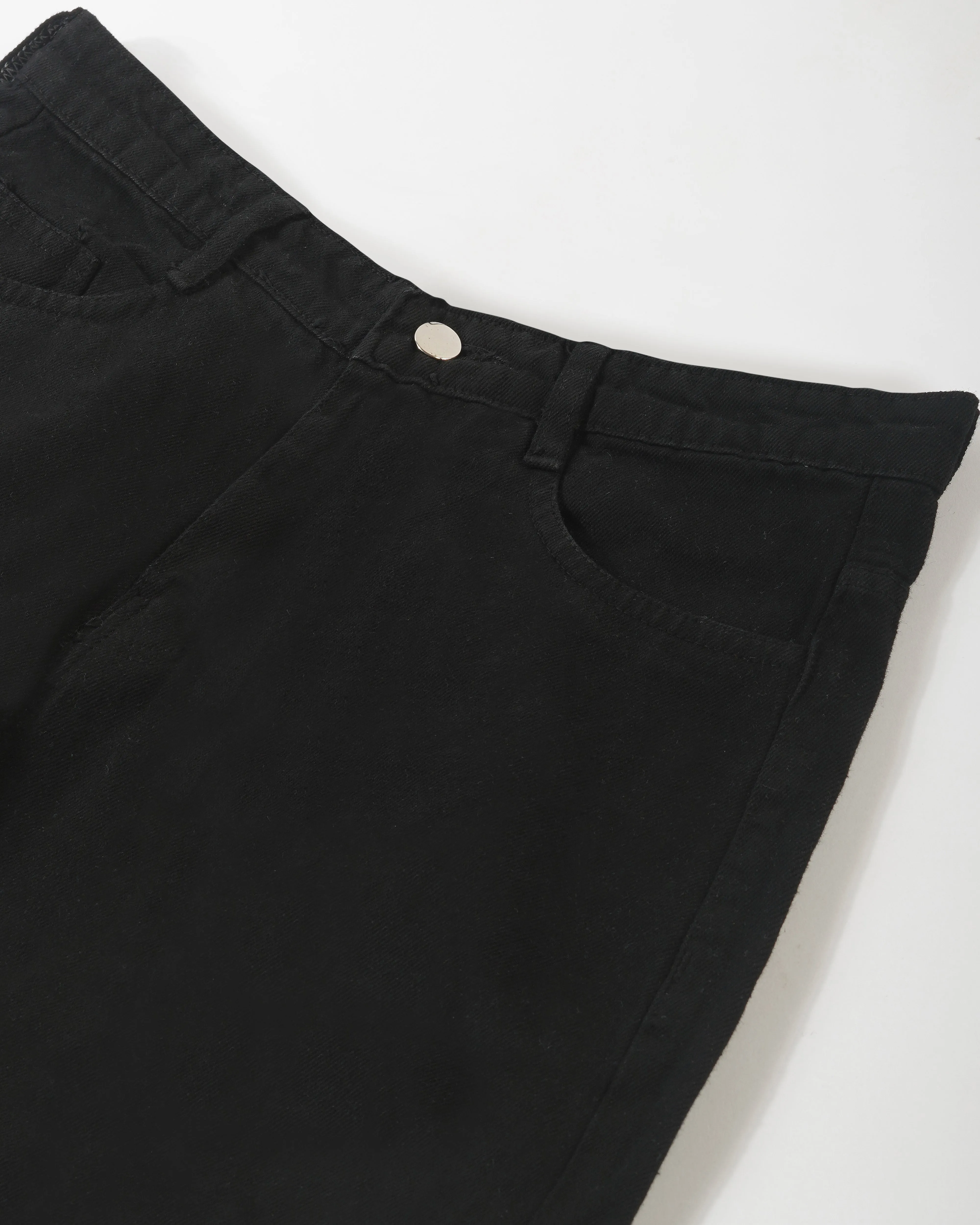 BLACK SOLID RELAXED FIT JEANS