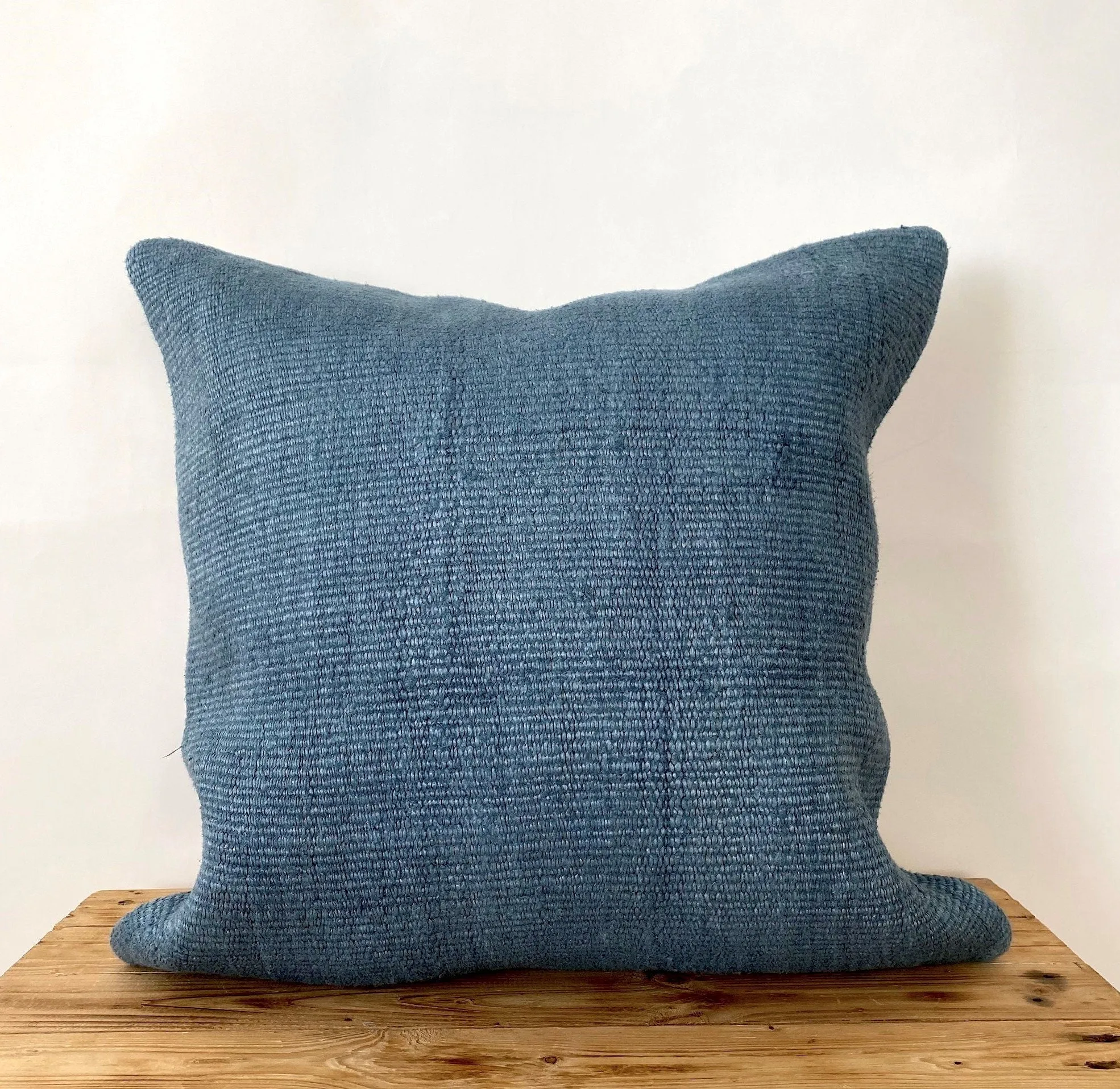 Capri - Blue Hemp Pillow Cover