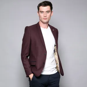 Carlos Burgundy Slim Fit Jacket