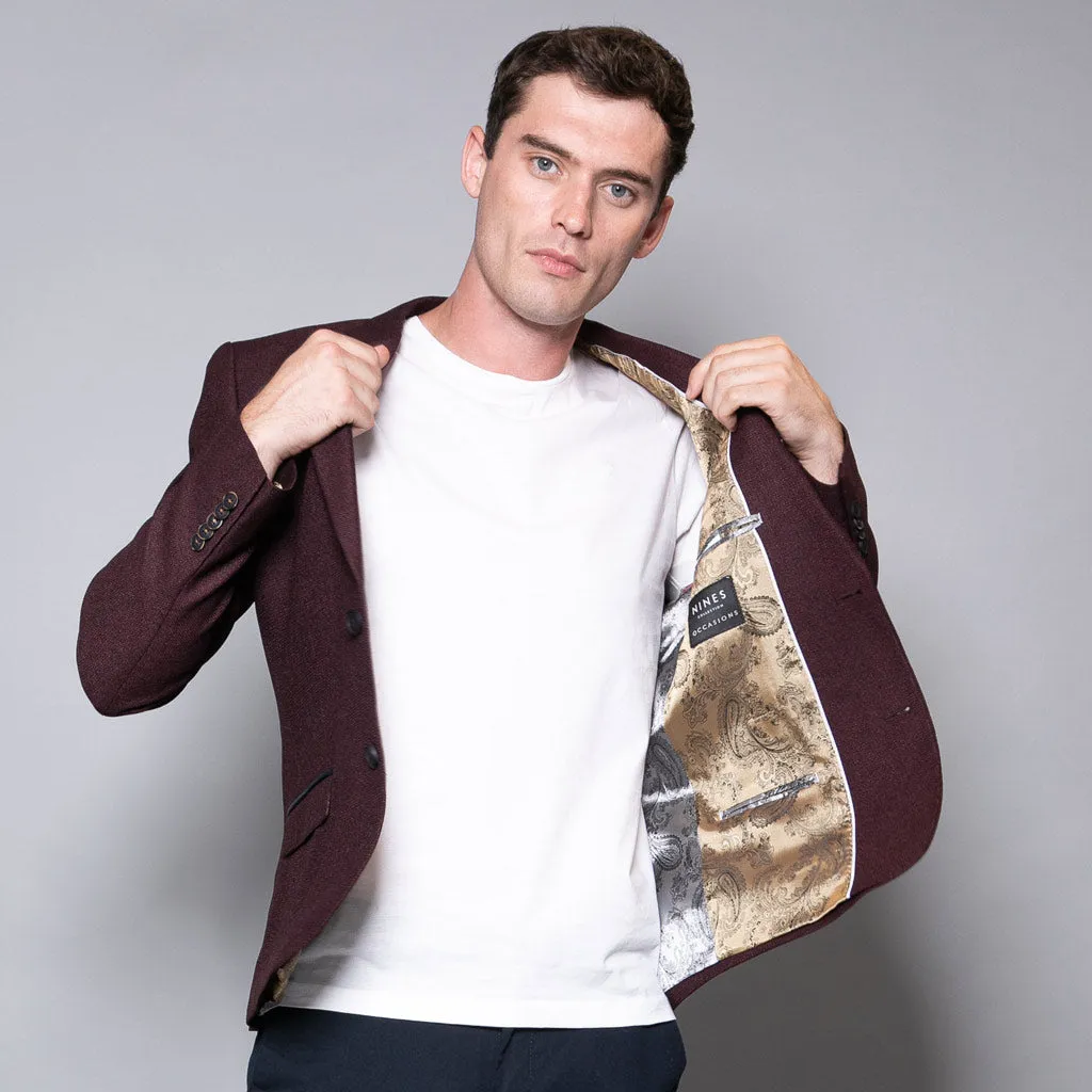 Carlos Burgundy Slim Fit Jacket