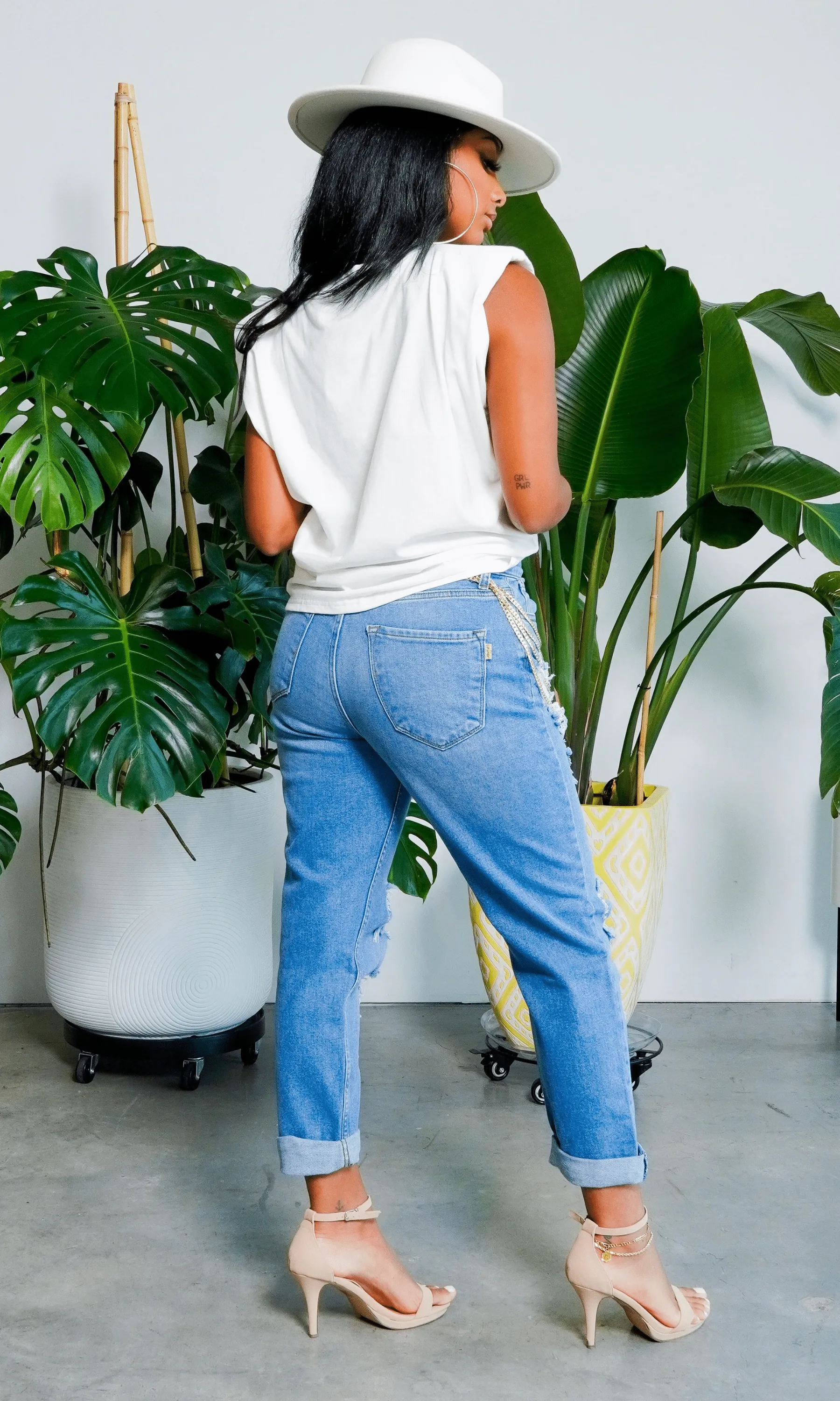 Cuffing Season | Ripped High Waist Boyfriend  Denim Jeans