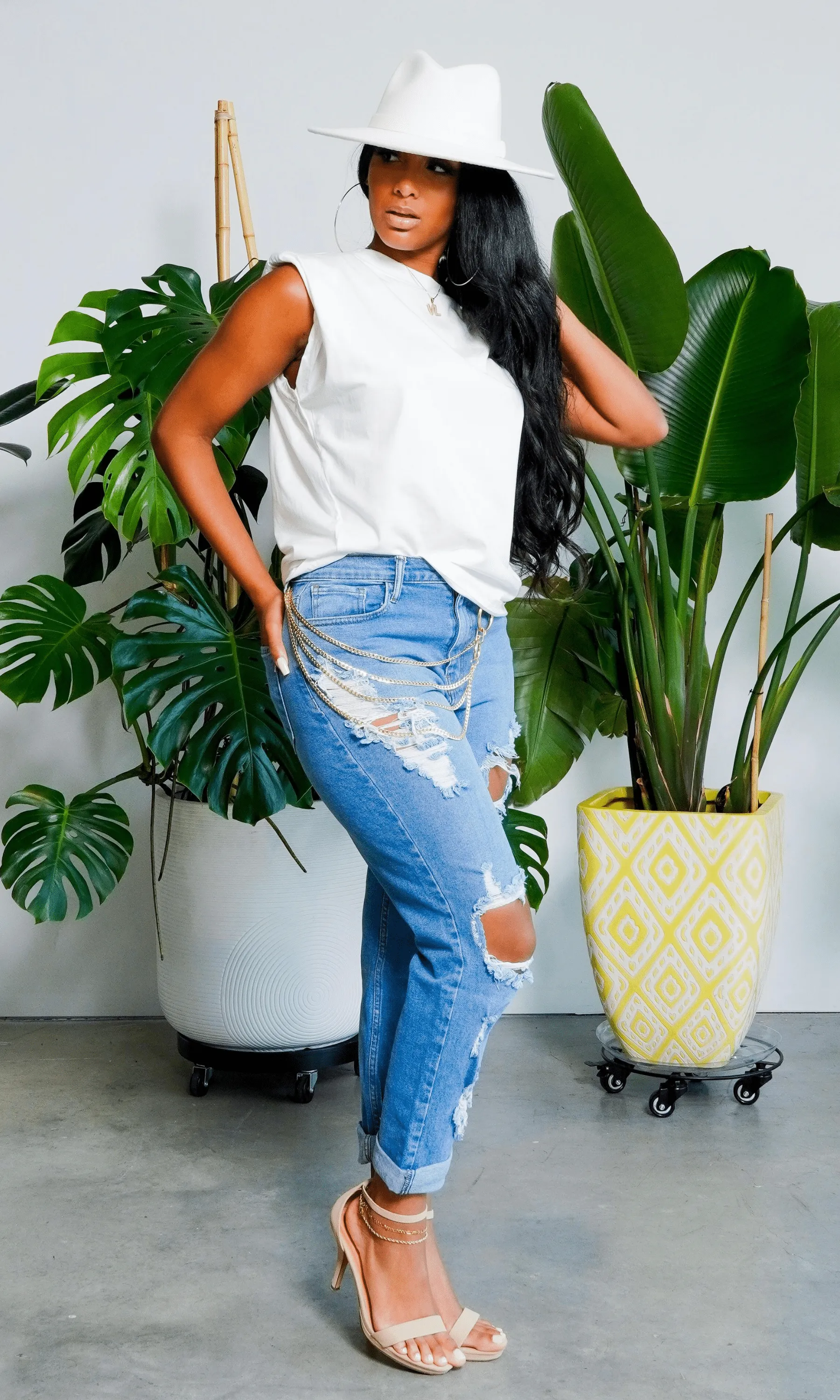 Cuffing Season | Ripped High Waist Boyfriend  Denim Jeans