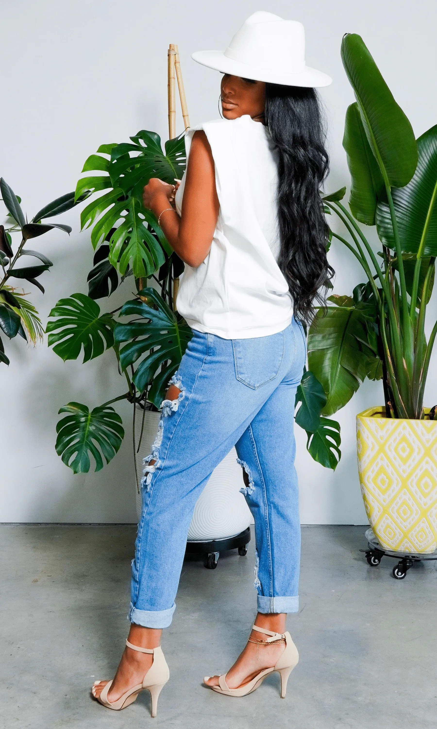 Cuffing Season | Ripped High Waist Boyfriend  Denim Jeans