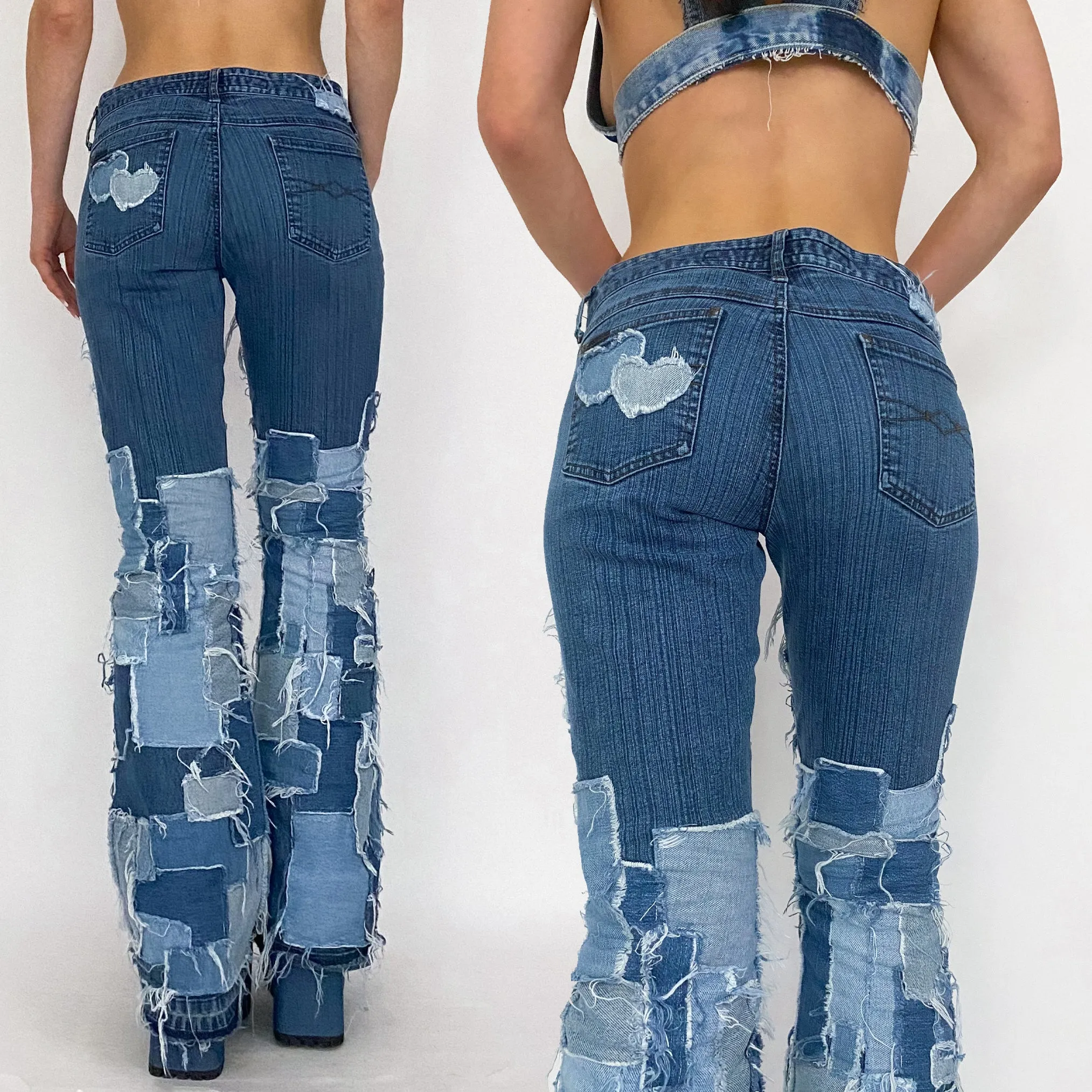 Custom Patchwork Heart Flares