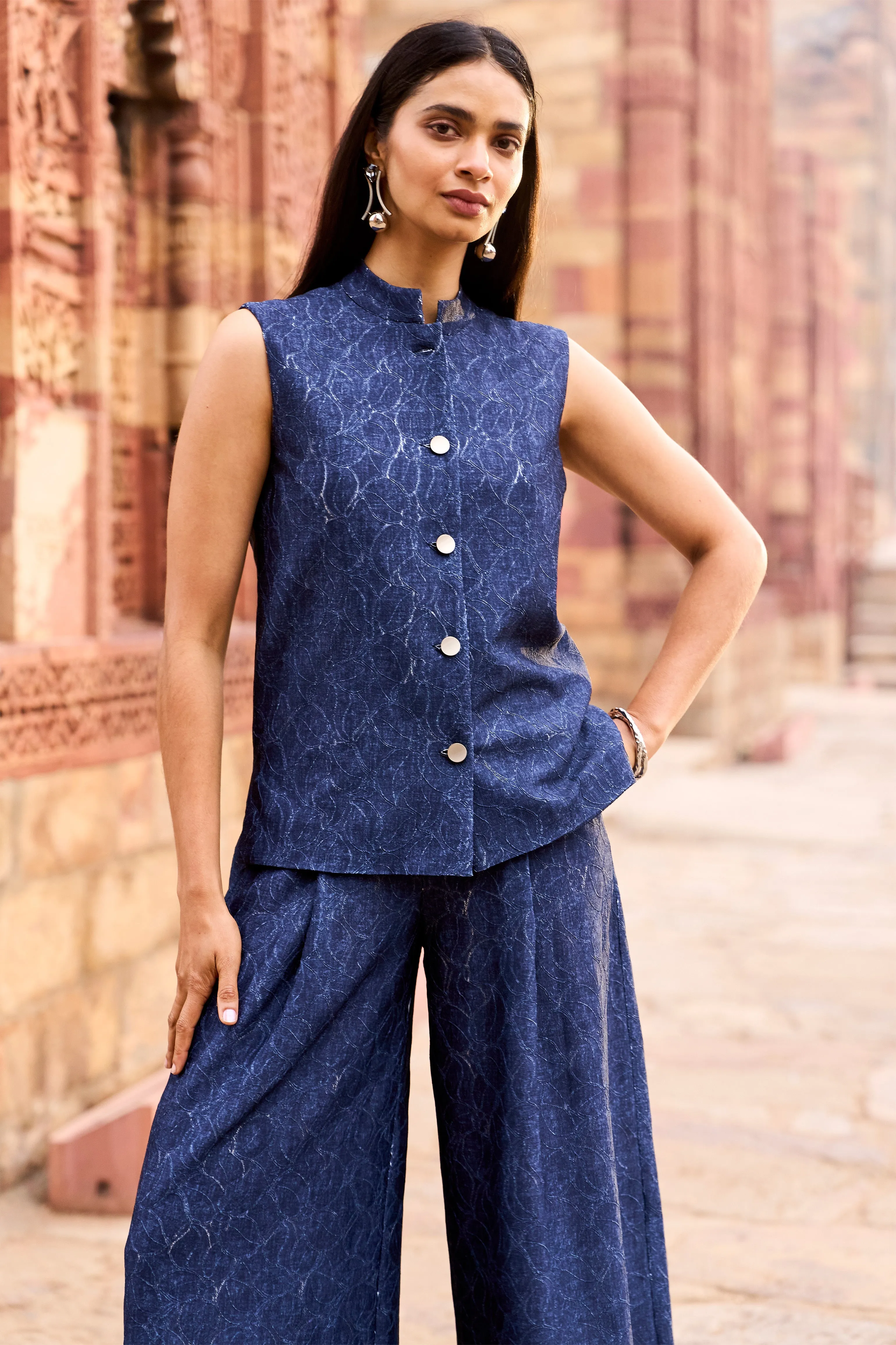 Denim Lace Waistcoat