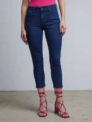Essential High-Waisted Capri Jeans - Dark Wash
