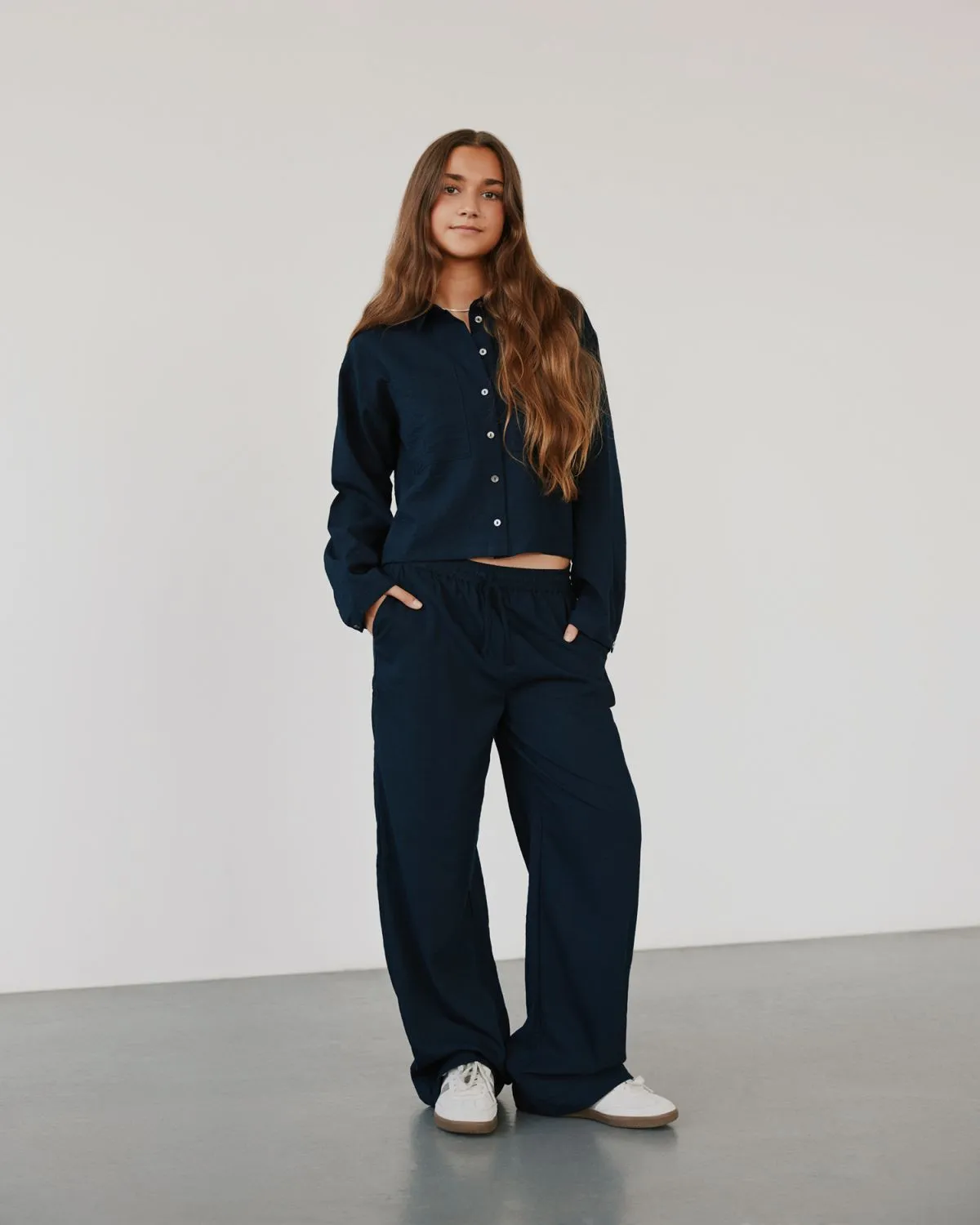 FIASY HIGH WAIST TROUSERS - Dark Navy
