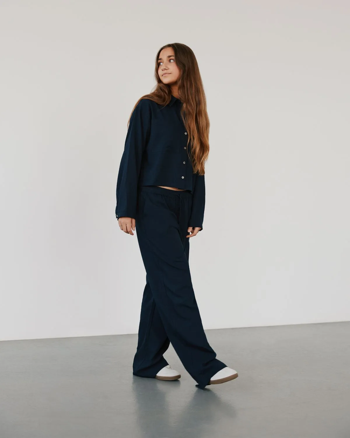 FIASY HIGH WAIST TROUSERS - Dark Navy