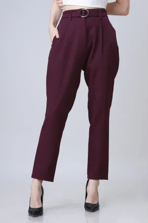 High-Waist Statement Belt Trousers