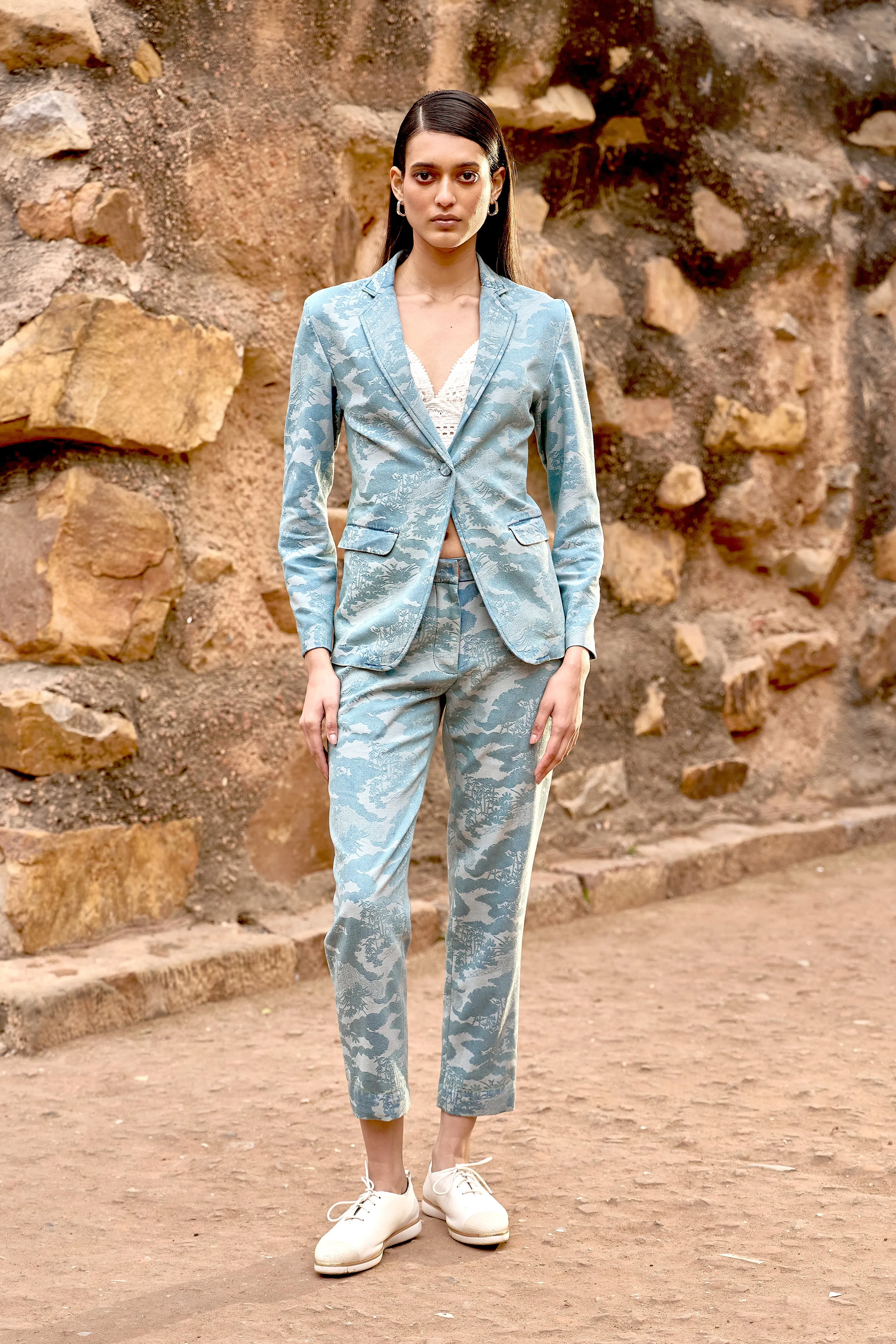 Indigo Jacquard Pant
