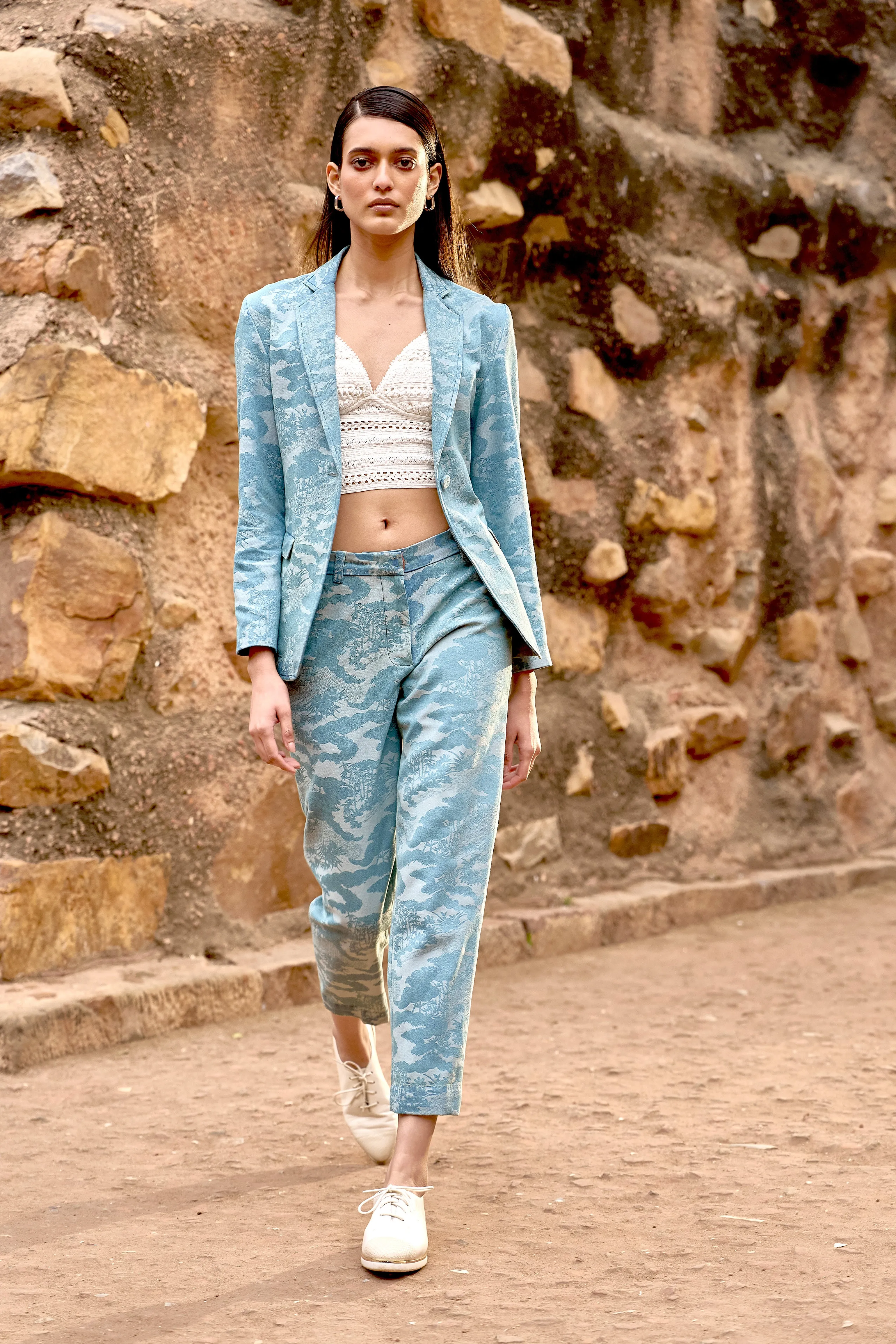 Indigo Jacquard Pant