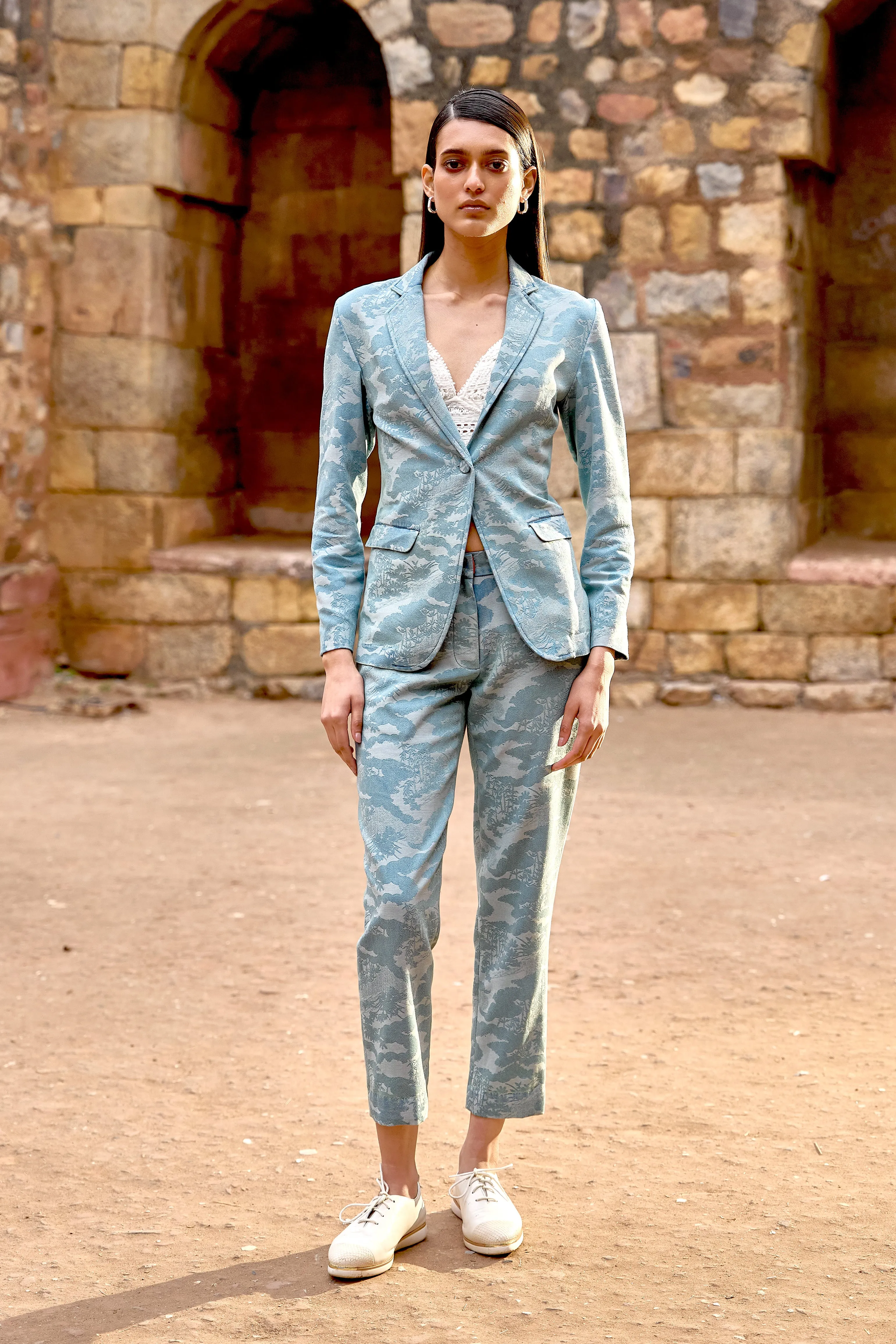 Indigo Jacquard Pant