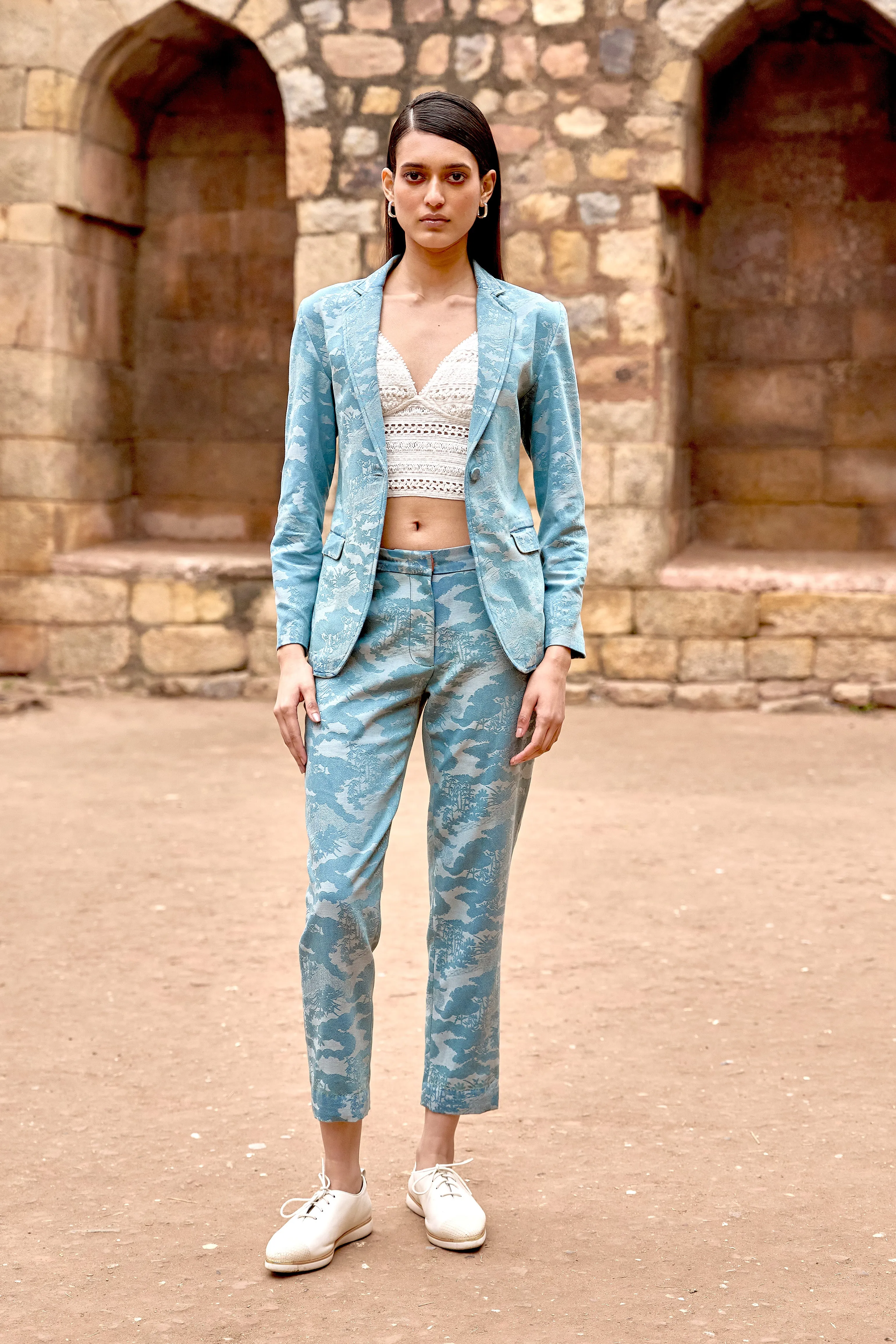 Indigo Jacquard Pant