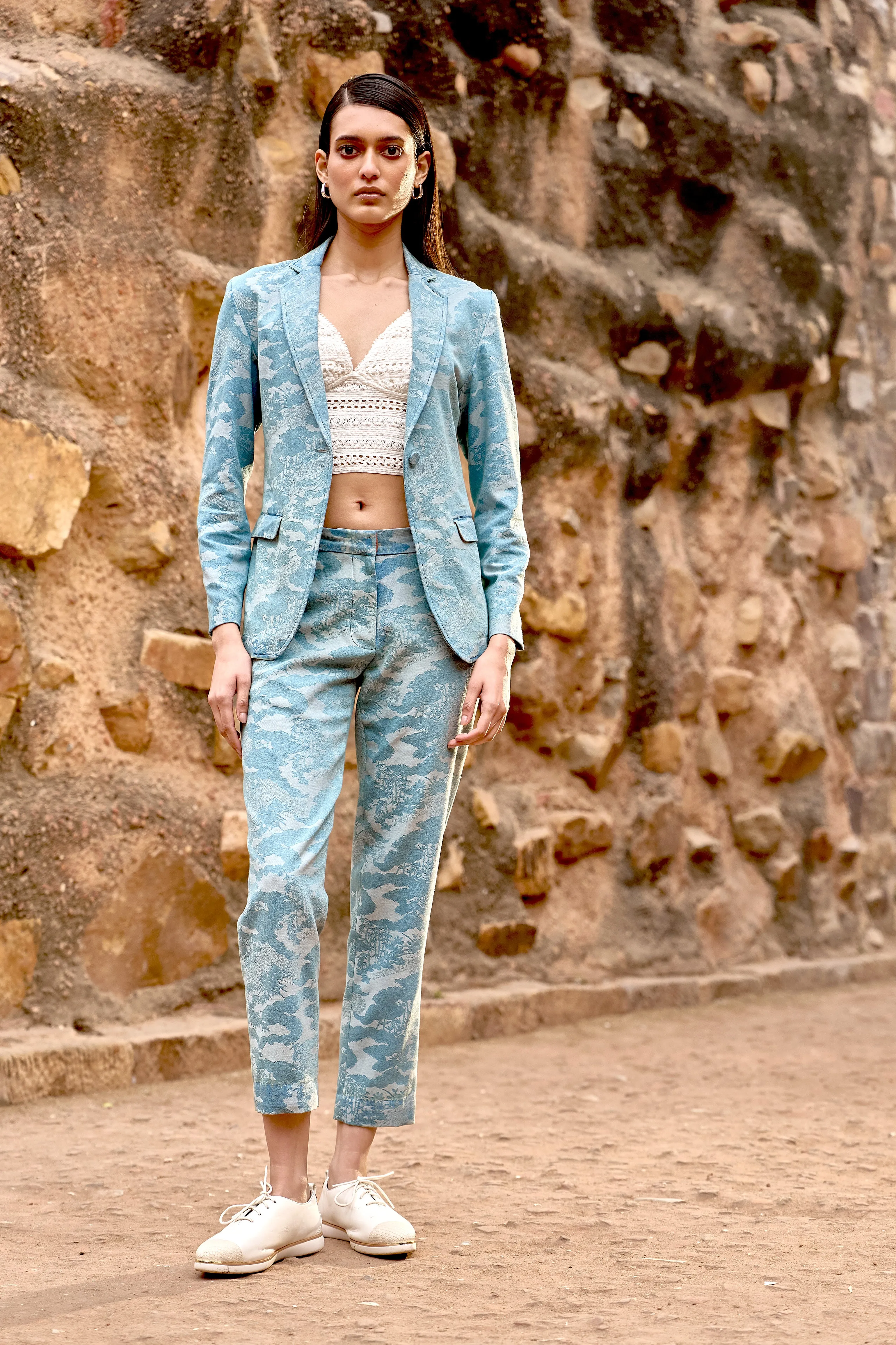 Indigo Jacquard Pant
