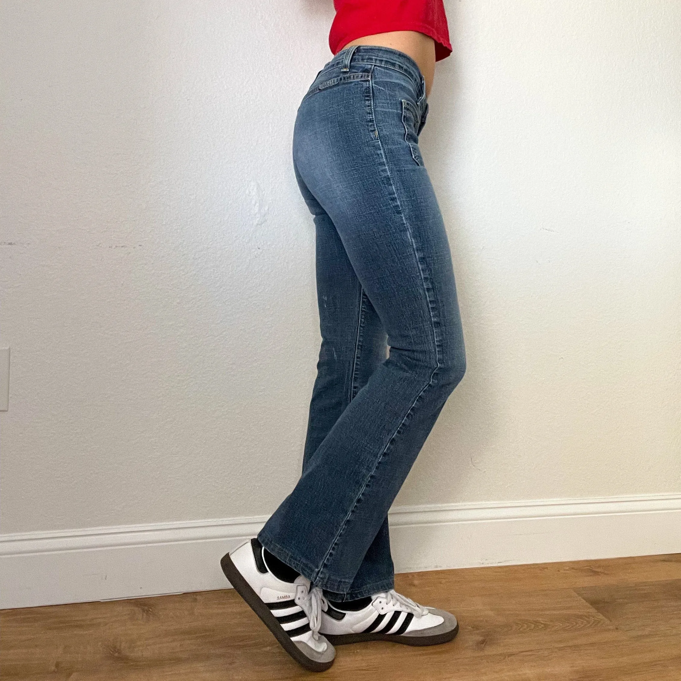 Low Rise Button Fly Y2K Bootcut Jeans (XS)