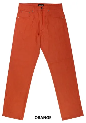 Orange Men's Loose-Fit Raw Denim Jeans by Access Apparel Style No: AP14033