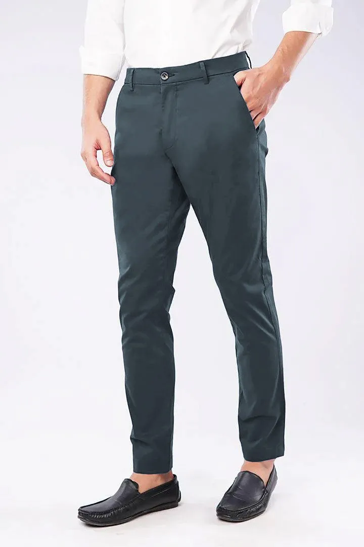 Slim Fit Chinos - Greyish Blue