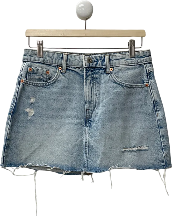 Stradivarius Blue Short Denim Skirt UK 10