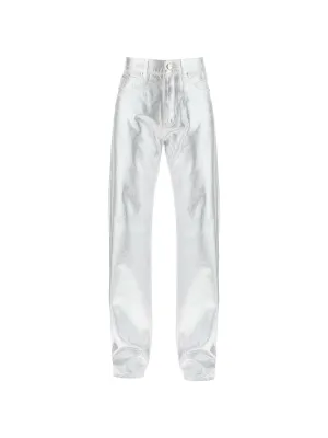 Straight Leg Metallic Jeans