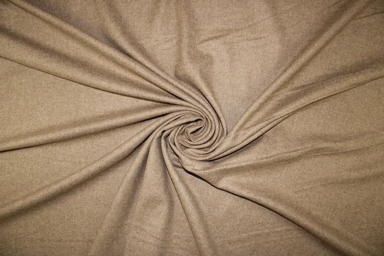 Stretch Wool Flannel - Heathered Camel