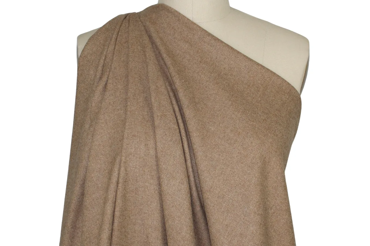 Stretch Wool Flannel - Heathered Camel