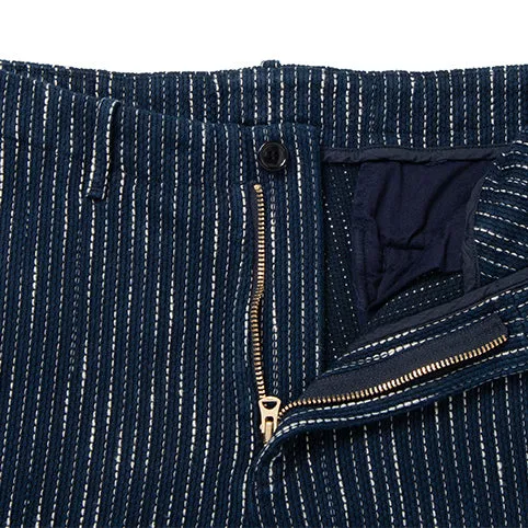 Studio D'Artisan Indigo "Rain" Sashiko Pants (Regular Tapered)
