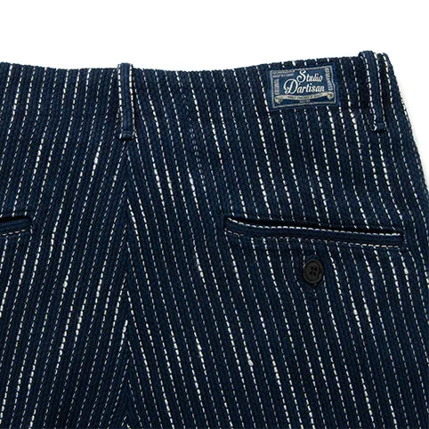 Studio D'Artisan Indigo "Rain" Sashiko Pants (Regular Tapered)