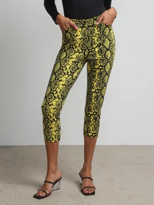 Tall Snake Print High Rise Slim-Leg Capri Pant - Fit To Flatter