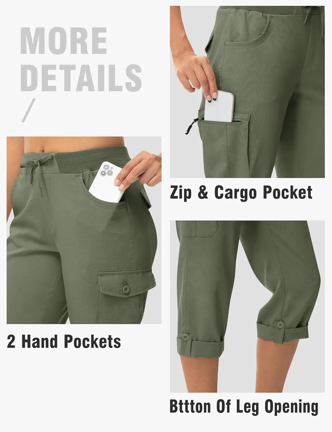 TBMPOY Womens Cargo Capris with Pockets Lightweight Hiking Capris Pants Quick Dry Casual Cropped Pants Summer Trip Cotton