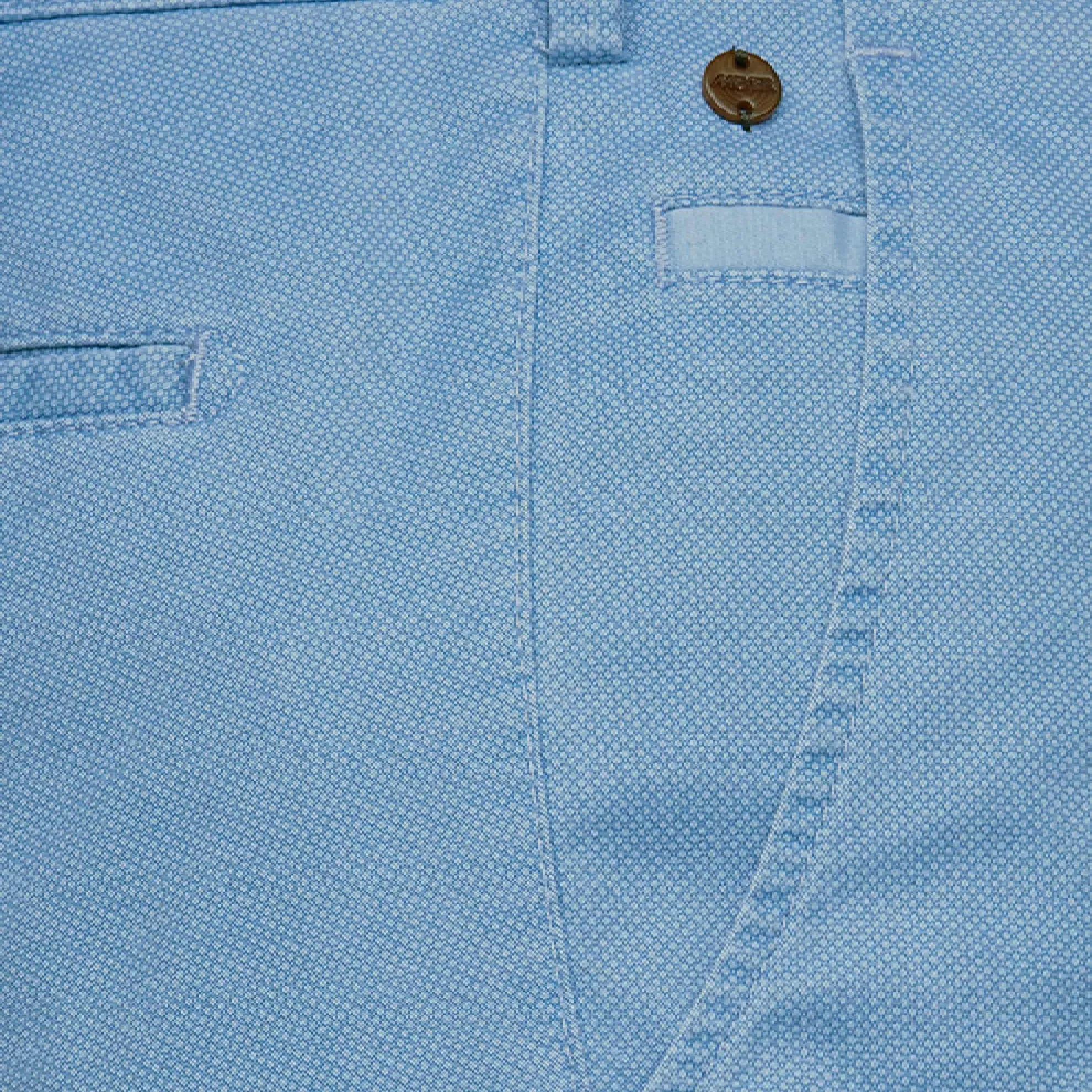 Tokyo Slim Fit Micro Print Organic Cotton Pant / Light Blue