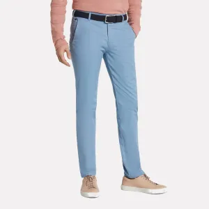 Tokyo Slim Fit Micro Print Organic Cotton Pant / Light Blue