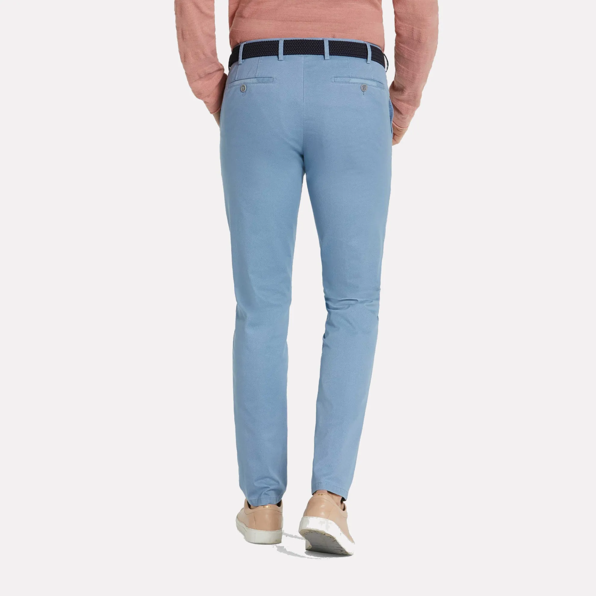 Tokyo Slim Fit Micro Print Organic Cotton Pant / Light Blue