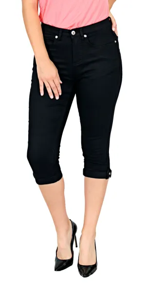 TrueSlim™ Black Tab and Stone Capri