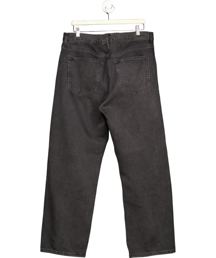 Weekday Black Galaxy Loose Straight Jeans W32
