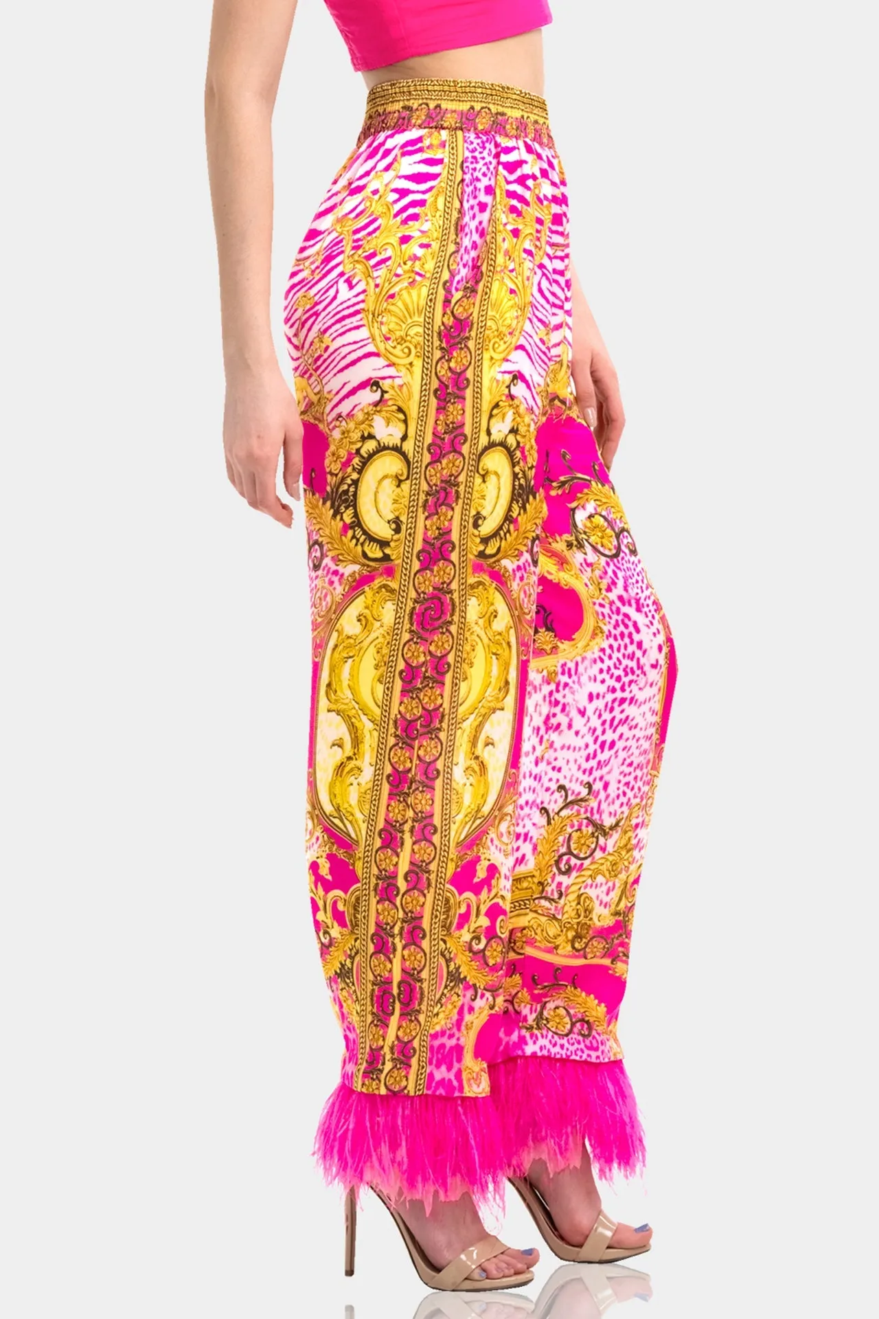 Wide Leg Pant in Fuchsia