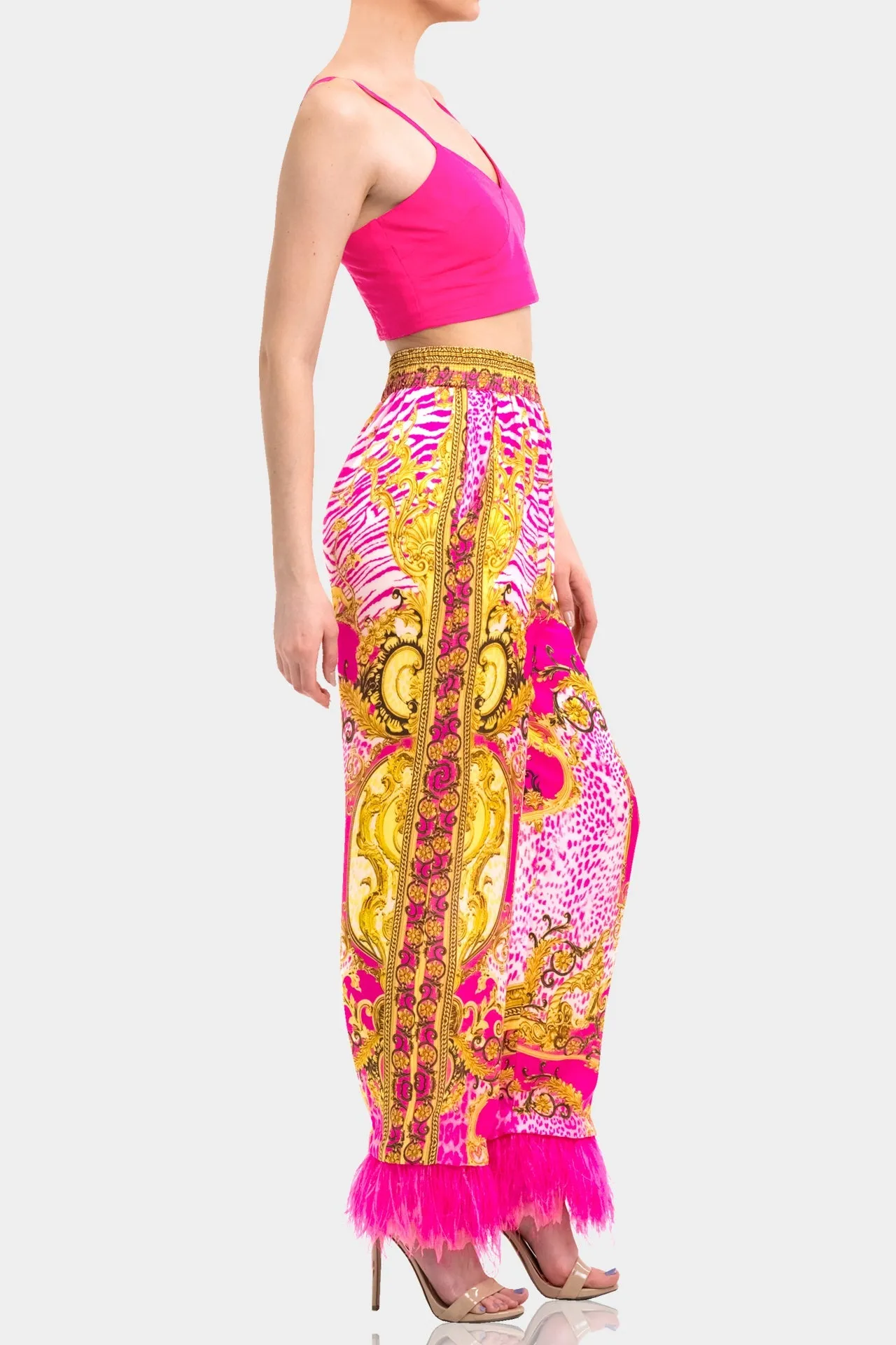 Wide Leg Pant in Fuchsia