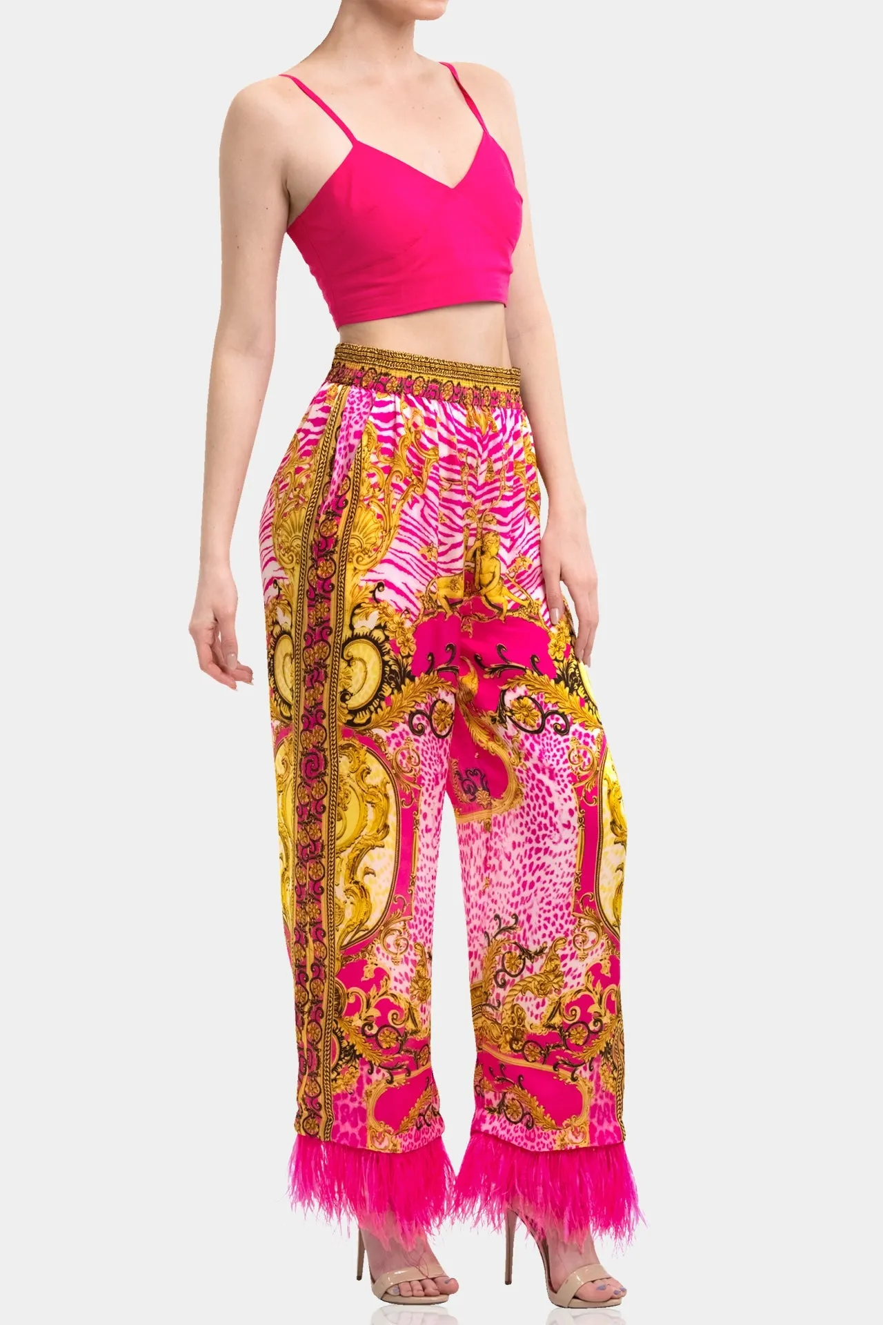 Wide Leg Pant in Fuchsia