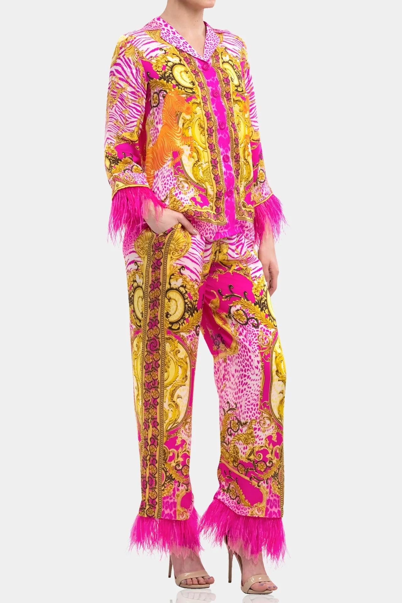 Wide Leg Pant in Fuchsia