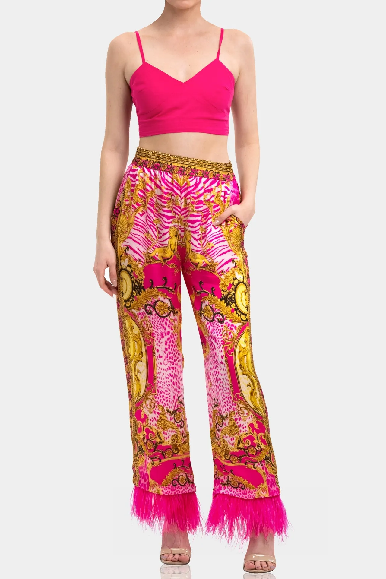 Wide Leg Pant in Fuchsia