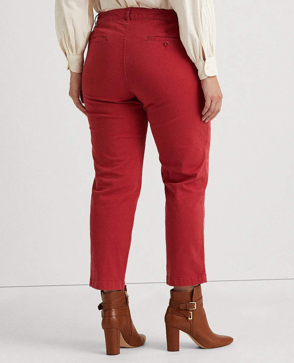 Woman Slim Fit Stretch Chino Pant In Red