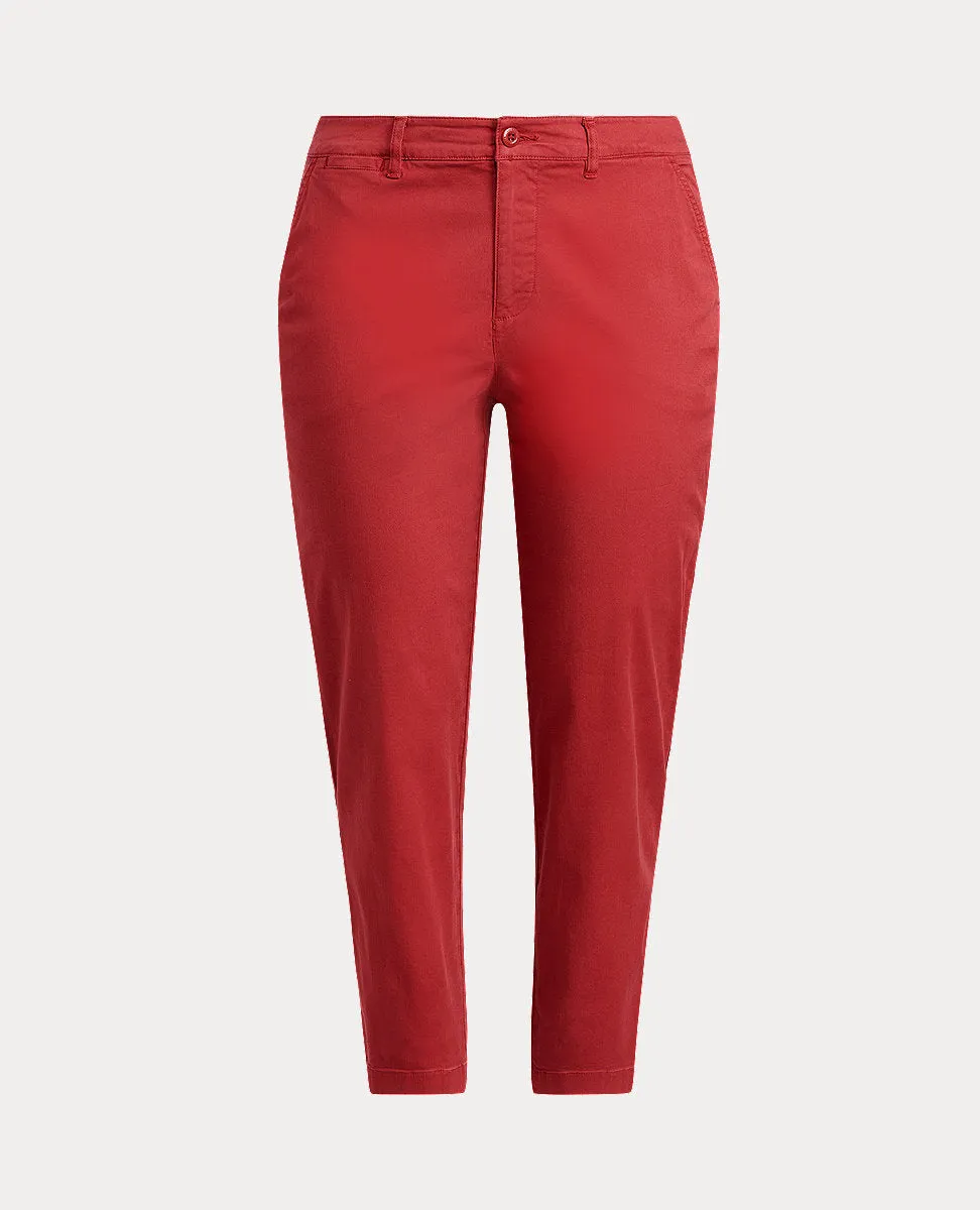 Woman Slim Fit Stretch Chino Pant In Red