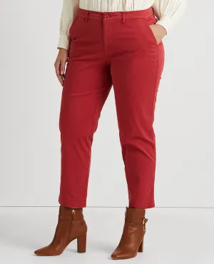 Woman Slim Fit Stretch Chino Pant In Red
