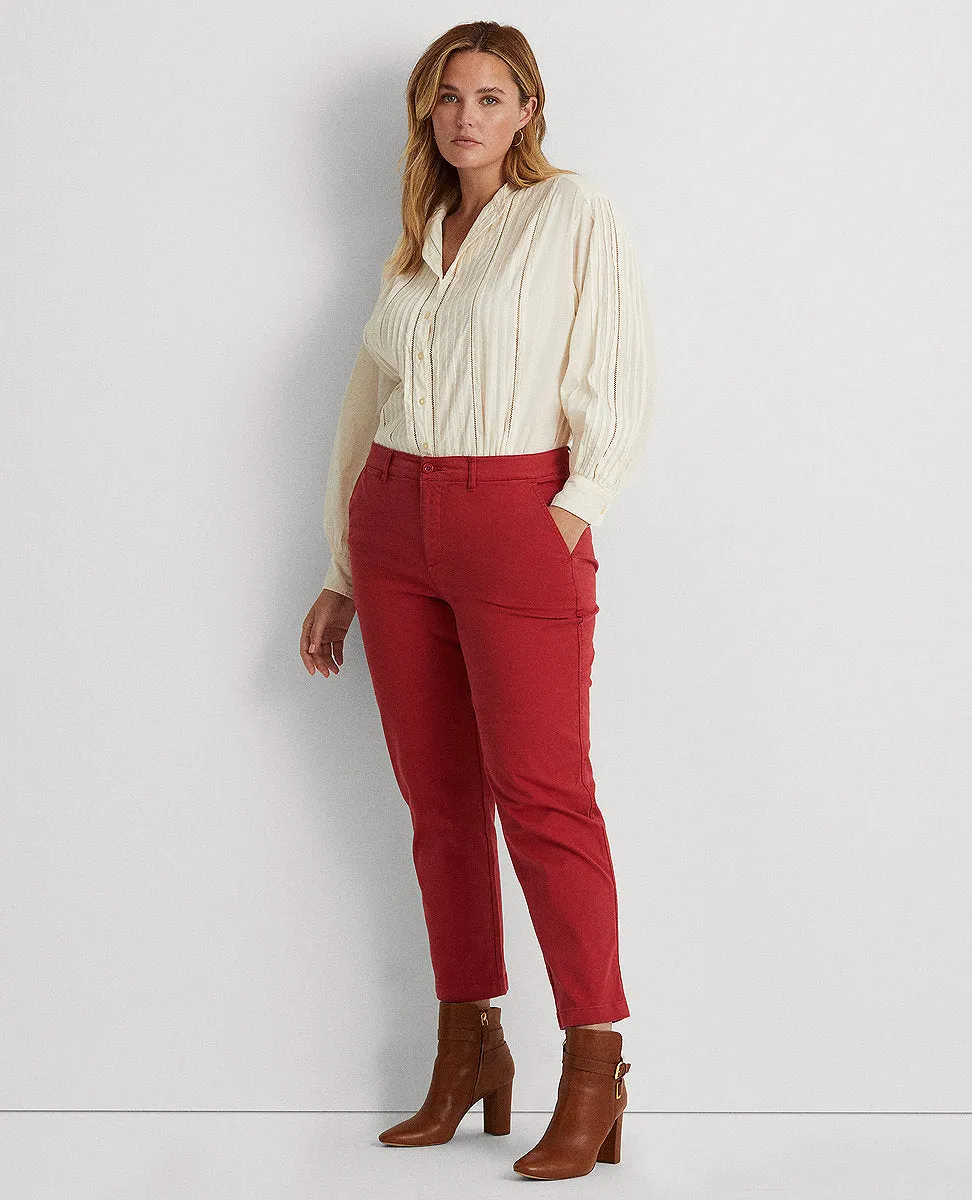 Woman Slim Fit Stretch Chino Pant In Red