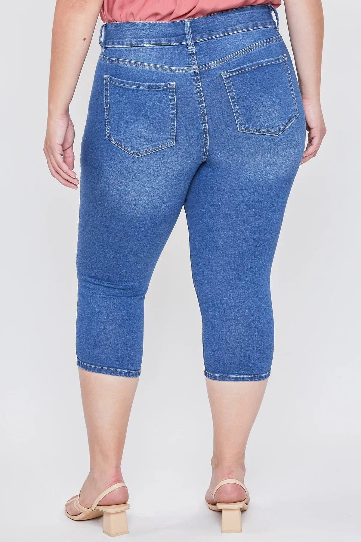 Women´s Plus High-Rise 2 Button Capri