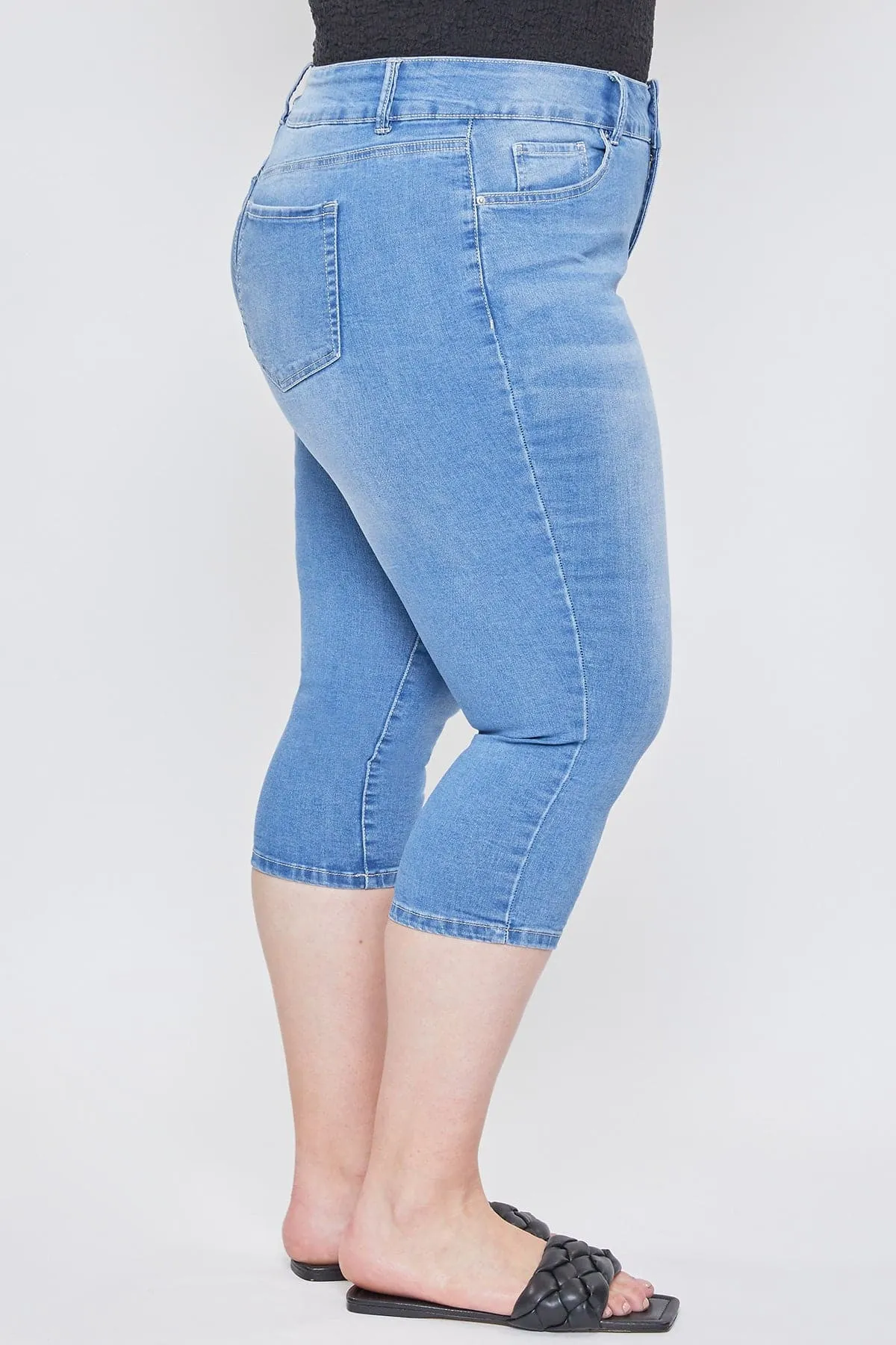 Women´s Plus High-Rise 2 Button Capri