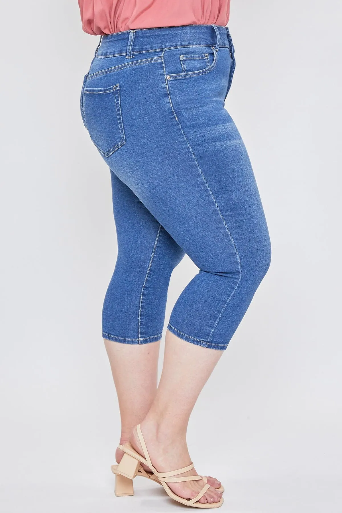 Women´s Plus High-Rise 2 Button Capri