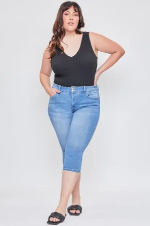 Women´s Plus High-Rise 2 Button Capri